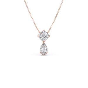Collar de Diamantes de Laboratorio en Forma de Pera de Oro Rosa de 18K de Lujo para Mujer, Collar con Colgante de Oro Sólido, Joyería Elegante, Proveedor Mayorista de Exportación - Product Image 6