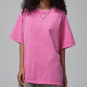 100% coton épais lourd français éponge haute qualité sonnerie blanc poids lourd microfibre surdimensionné en détresse acide lavé t-shirt - Product Image 2