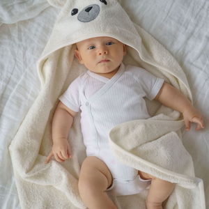 Toalla con capucha de algodón orgánico Premium para bebé, envoltura de baño absorbente suave para recién nacido, ropa de cama infantil de lujo, suministro al por mayor de animales/hojas - Product Image 3