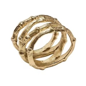 Anneau de serviette en métal finition dorée support de table élégant pour la décoration de fête de mariage et de restaurant à la maison - Product Image 3