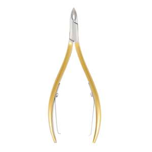 Elimina eficazmente las pinzas para las uñas de las cutículas, cuchilla curva y extra afilada, alicates cortaúñas gruesos chapados en oro, Unisex - Product Image 1