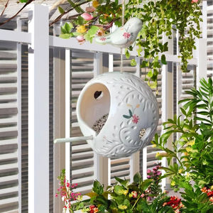 Kuş şekli ile çevre dostu seramik asılı <span class=keywords><strong>Hummingbird</strong></span> <span class=keywords><strong>Birdhouse</strong></span> el yapımı açık kuş evi - Product Image 3