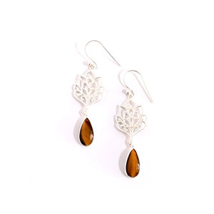 Pendientes de Moda con Ojo de Tigre, 5.4 Gramos - Product Image 1