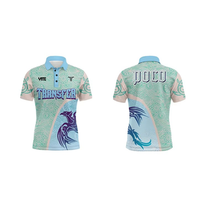 Polo de secado rápido de poliéster 100% de alta calidad, técnica de sublimación impresa con logotipo personalizado - Product Image 2