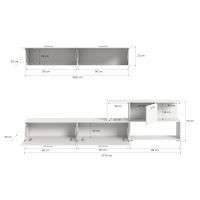 Chepo Europe - Estantes y Muebles de Almacenamiento Modernos de Imitación de Tablero de Aglomerado Blanco, Diseño Alemán X43A9W01