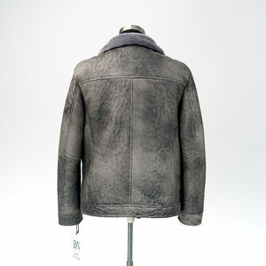 Blouson bombardier en cuir pour hommes OEM 2025 de haute qualité sur mesure 2025 en peau de mouton et fourrure de mouton veste en cuir à prix abordable - Product Image 2