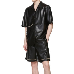 Chemises d'hiver en cuir décontractées pour hommes avec étiquette privée personnalisée, design unique des manches, prix raisonnable, service OEM disponible - Product Image 5