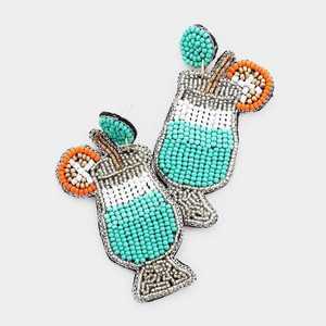 Boucles d'oreilles perlées colorées faites à la main grande taille pour les femmes nouvelles boucles d'oreilles perlées - Product Image 5