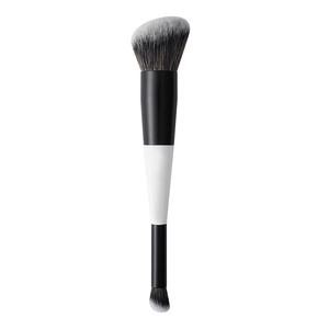 Hot White Handle Makeup Dual Ended <span class=keywords><strong>ultra</strong></span> <span class=keywords><strong>Soft</strong></span> Foundation Brush Vegan Powder Contour Corrector Brush - Product Image 2