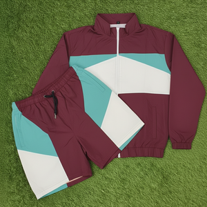 Nouvelle tendance personnalisée hommes imprimé Streetwear coupe-vent survêtement coupe régulière 100% Polyester respirant Nylon ensemble court - Product Image 6