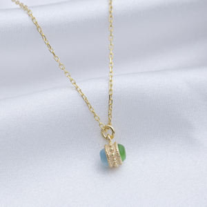 Doble Color bola diseño mujer encanto collar joyería hecha a mano al por mayor 925 joyería de plata esterlina - Product Image 4