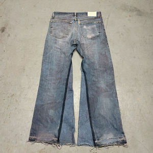 กางเกงยีนส์ทรงหลวมสไตล์ฮิปฮอปสำหรับผู้ชาย คุณภาพสูง ขาดๆ แต่งกระเป๋า ลุคสกปรก ล้างสี - Product Image 2