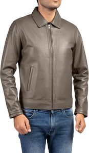 Veste en cuir véritable pour homme, bleu, coupe ajustée, fermeture éclair, style moto, vêtement décontracté pour la vente en gros et l'OEM - Product Image 5