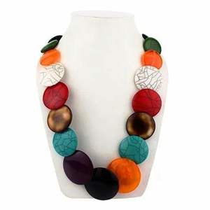 Collier indien artisanal religieux, en corne de buffle naturelle graduée, écologique - Product Image 5