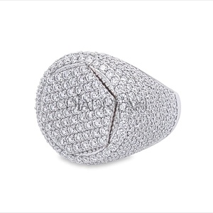 Bague de mariage élégante en argent sterling 925 avec coupe brillante glacée VVS Moissanite Hip Hop Bling pour les fêtes - Product Image 2