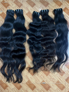 100% naturel brut indien Temple non transformé cheveux vierges en vrac vague profonde 100% Humanhair cuticule aligné cheveux direct inde - Product Image 5