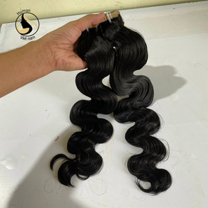 Extension en cheveux 100% naturels noirs naturels — ali queen, cheveux vierges montés sur les cuticules, bande adhésive ondulée, 100% cheveux humains, nouveau produit - Product Image 2