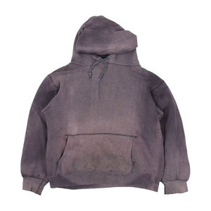 Sweat à capuche vintage gris délavé à l'acide surdimensionné 100% coton French Terry 500GSM Sun Faded Distressed Heavyweight Blank Pullover Hoodie - Product Image 5