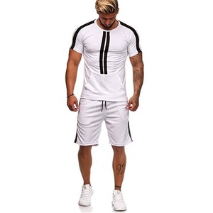 2025 Summer New <b>Men</b> Casual <b>Shorts</b> Sets <b>Short</b> Sleeve T Shirt <b>Shorts</b> Solid Printed Tracksuit <b>Men's</b> 2 Pieces Sets - Product Image 2