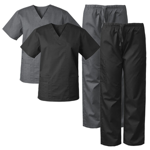 Venta caliente último verano uniformes médicos para mujeres cómodo tejido Scrubs Top y pantalones Hospital Scrubs Set - Product Image 4