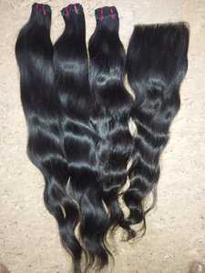 Extensiones de cabello Remy virgen brasileño 100%, estilo ondulado recto indio negro Natural, tejido de cabello virgen humano de alta calidad - Product Image 4