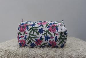 Juego de 3 bolsas de lavado acolchadas de algodón indio con estampado Floral, lona de nailon de PVC, viaje para neceser, cremallera, Kits de afeitado a la moda - Product Image 6