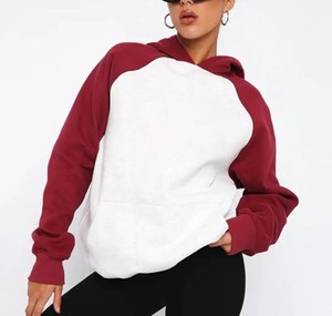 Sudadera con capucha de gran tamaño de alta calidad para mujer, diseño de hombro caído Vintage, forro polar mezclado de algodón cómodo para Otoño Invierno - Product Image 4