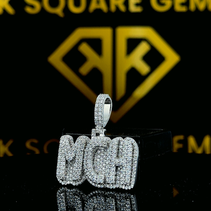 Colgantes y Dijes de Plata de Ley 925 con Baño de Platino, Personalizables, Estilo Hip Hop, Death Row Records, Forma de Corazón, Moissanita, Cadena Unisex - Product Image 3