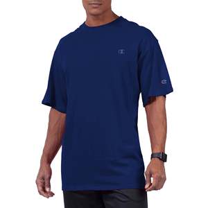 เสื้อยืด Champion ผู้ชายไซส์ใหญ่พิเศษ สีน้ำเงิน ผ้าฝ้ายออร์แกนิค 100% เนื้อผ้าเจอร์ซีย์หนาพิเศษ ทรงโอเวอร์ไซส์ ไซส์ XXX-Large - Product Image 1