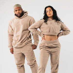 OEM Custom Manufacture Winter Half Zip Sherpa Casual Embroidery <b>Fleece</b> <b>Joggers</b> Baggy Pants for Men - Product Image 1