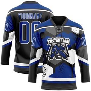 Jersey de Hockey sobre Hielo Transpirable con Cordones, 100% Poliéster, Impresión Digital, Secado Rápido, Antibacterial, Personalizable con Nombres/Números/Logotipos de Equipo - Product Image 4