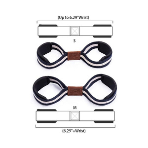 Haute qualité coton néoprène caoutchouc réglable léger Gym Figure 8 sangles de levage anti-dérapant poignets pour Deadlift - Product Image 3