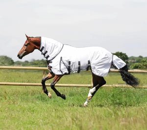 Cómoda sábana para moscas de caballos para el verano, malla ligera y transpirable, mantiene las moscas alejadas y los caballos relajados - Product Image 4