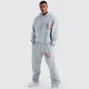 Ensemble 2 pièces unisexe en molleton 100 % coton imprimé sur mesure, survêtement d'hiver écologique pour hommes, vente en gros - Product Image 1