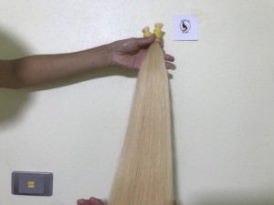 Extensiones de cabello humano de estilo vietnamita, cabello virgen brasileño a granel, Color rubio 100% virgen, muestra gratis - Product Image 2