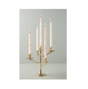 Candélabres en métal de qualité supérieure pour les lieux de mariage avec finition or antique et cadre lisse pour un affichage luxueux - Product Image 6