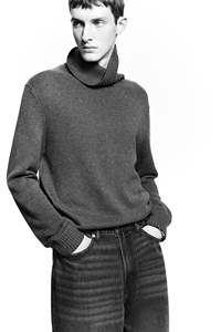 กางเกงยีนส์ขายาวสำหรับผู้ชาย, ผ้าฝ้ายเนื้อแข็งสีเทาเข้มกางเกงยีนส์ใส่สบายขาโค้งมนคุณภาพสูง - Product Image 6