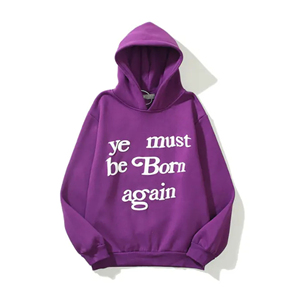 เสื้อสเวตเตอร์ขนปุยมีฮู้ดพิมพ์ลายตัวอักษรกราฟิก3D พัฟมีตัวอักษร - Product Image 1
