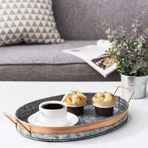 Élégant plateau de service en métal martelé grande assiette pour fromage café thé Desserts fête vaisselle ustensiles de cuisine fournitures articles - Product Image 6