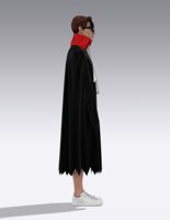 Cape de vampire tissée 100 % coton personnalisable (couleur/taille/matériaux) avec masque intégré pour adultes – Motif color block, design minimaliste, haute qualité