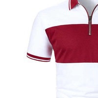 Vente chaude Polo à manches courtes T-Shirt vêtements pour hommes coton grande taille bloc couleur demi fermeture éclair respirant hommes polos