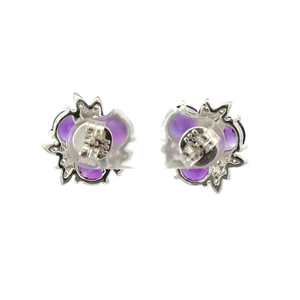 โลโก้ที่กำหนดเองของแท้อเมทิสต์อเมริกันเพชรสามเม็ดต่างหูเม็ดเดี่ยวหินดีไซน์ทันสมัยเครื่องประดับเงินราคาที่ดีที่สุดสำหรับวันครบรอบ - Product Image 5