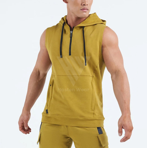 เสื้อฮู้ดการออกกำลังกายแบบสวมหัวแขนกุดมีฮู้ดสำหรับออกกำลังกายในยิมดีไซน์ที่ดีที่สุด - Product Image 5