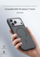 Nouvelle coque magnétique bleu clair deux-en-un avec gaufrage pour iPhone 18 Pro et 17, style Ins, design anti-chute