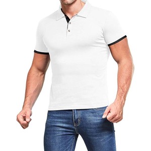 Polo noir de style golf pour homme, absorbant la transpiration, à manches courtes, vêtement décontracté moderne - Product Image 5