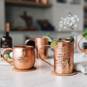 Copper mule mug with hammered detailing and <b>golden</b> handle suitable for weddings corporate gifts or home <b>bar</b> collections - Product Image 5