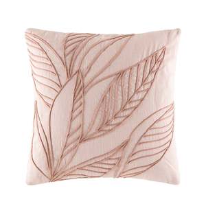 Funda de almohada con bordado de hojas, cubierta de Cojín cuadrado, 100% algodón con cremallera para decoración del hogar, OEM, hecho en Vietnam - Product Image 1