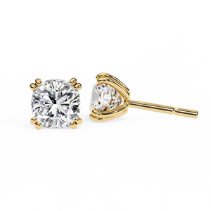 Vente en gros de boucles d'oreilles en diamant de laboratoire pour femmes personnalisées rondes taille brillant VVS avec goujon en or jaune certifié IGI bijoux fins - Product Image 5