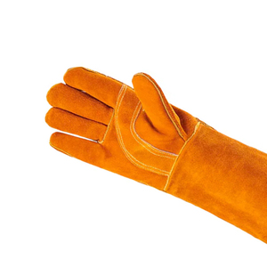 Guantes de soldadura de cuero de seguridad hechos a medida precio al por mayor guantes de soldadura de cuero cómodos en color sólido - Product Image 4