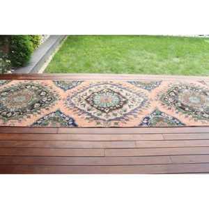 Tapis turc vintage 3,3x11,7 pi (100x358 cm), tapis persan rose - Product Image 3